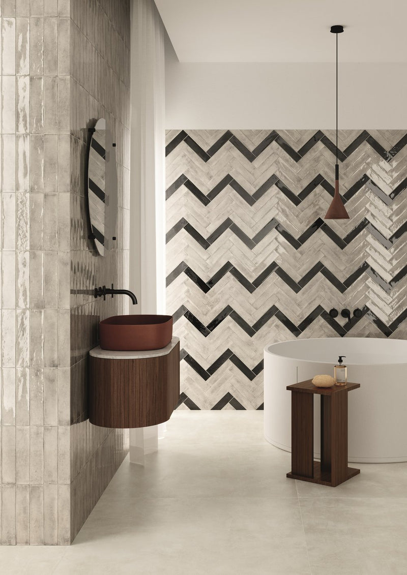 Scandiano Series Handmade Antique Look Glossy 2.5x10 Subway Porcelain Wall Tile for Kitchen Backsplash, Bathroom Wall, Accent Wall, Fireplace Surround (Box of 50 Pieces)