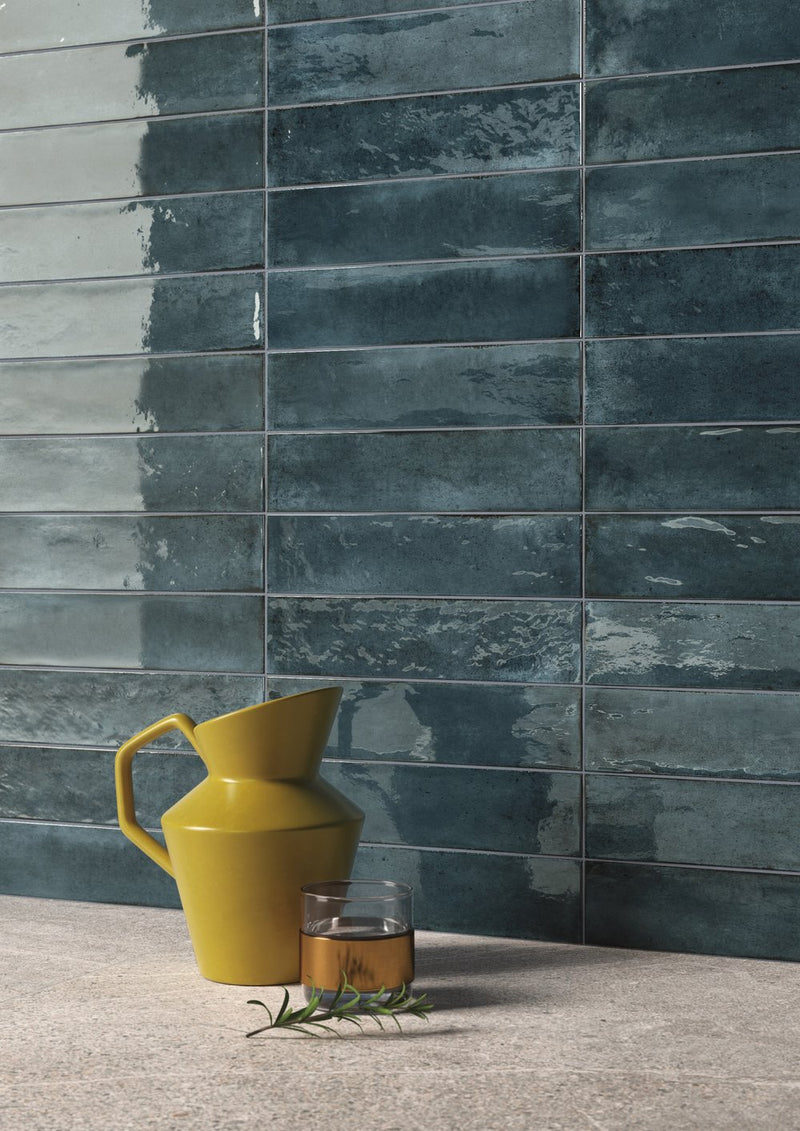 Scandiano Series Handmade Antique Look Glossy 2.5x10 Subway Porcelain Wall Tile for Kitchen Backsplash, Bathroom Wall, Accent Wall, Fireplace Surround (Box of 50 Pieces)