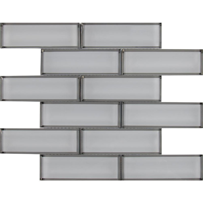 MSI Ice Bevel Subway 11.73 in. x 11.73 in. x 8mm Glass Mesh-Mounted Mosaic Wall Tile
