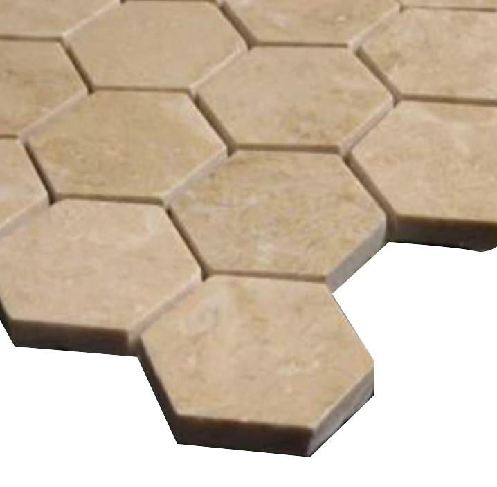 Crema Marfil Marble 2" Hexagon Mosaic Tile Polished