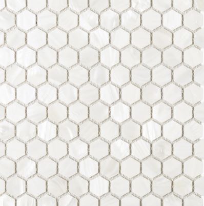 Mother of Pearl Hexagon Seashell Mosaic Tile for Kitchen Backsplashes, Bathroom Walls, Spas, Pools by Vogue Tile