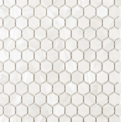 Mother of Pearl Hexagon Seashell Mosaic Tile for Kitchen Backsplashes, Bathroom Walls, Spas, Pools by Vogue Tile