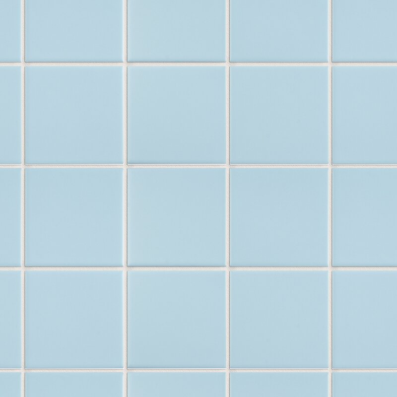 Porcelain 3-3/4 in. x 3-3/4 in. Matte Mesh-Mounted Mosaic for Backsplah, Bathroom Floor & Wall Tiles (11 pcs/case) (Soft Cloud Blue)