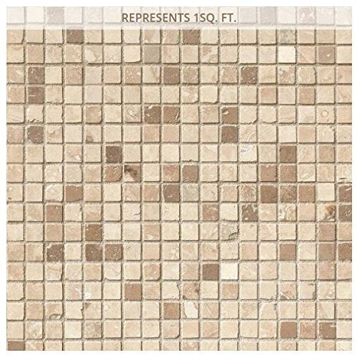 MS International 5/8 In. x 5/8 In. Noche/Chiaro Travertine Micro Mosaic Floor & Wall Tile - Tenedos
