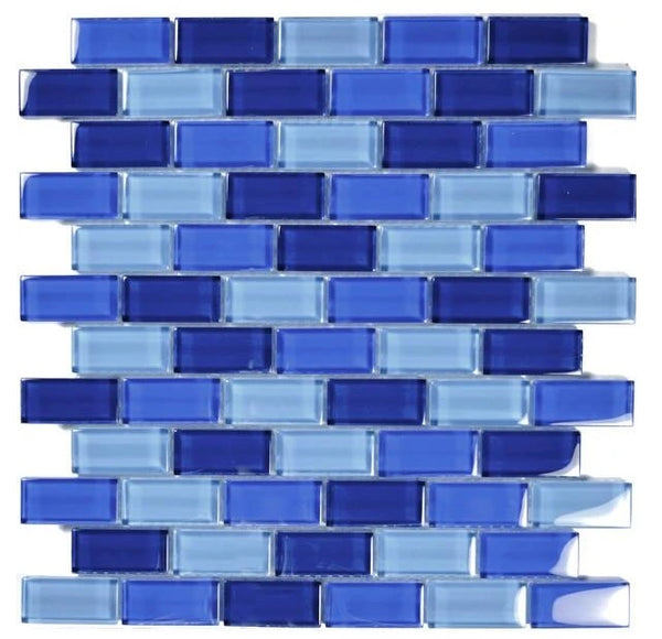 Cobalt Blue Blend Glass Tile  1" x 2" - Tenedos