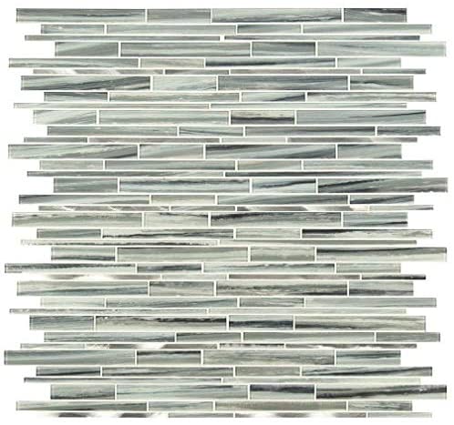 MSI Seaglass Interlocking 12 in. x 11.81 in. x 4mm Textured Glass Mosaic Tile