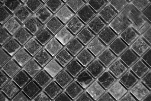 Black Square 5/8 X 5/8 Tumbled Marble Mosaic Tile