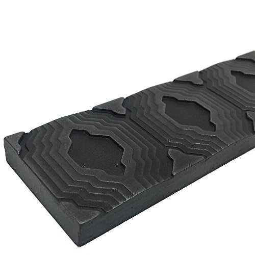 Vogue Tile Resin Wrought Iron Metallic Look  2'' x 8'' Liner Trim Geometric Border Wall Tile for Kitchen Backsplashes & Bathroom Walls (Wrought Iron) - (Box of 3 Pieces) - Tenedos