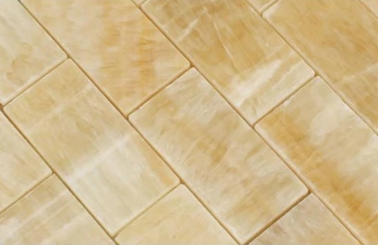 Tenedos Honey Onyx Marble 2x4 Brick Pattern Mosaics Floor Wall Tile Meshed on 12x12 Sheet