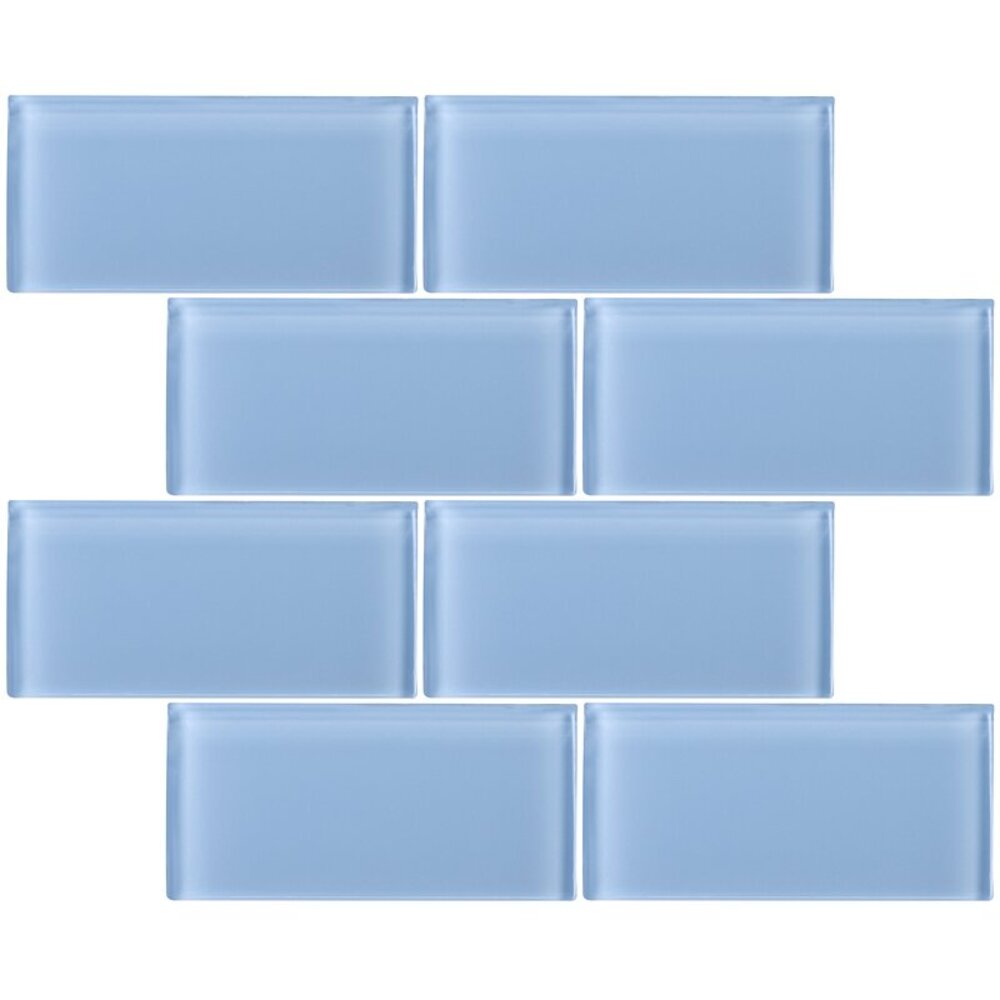Pacific Ocean 3x6 Blue Glass Wall Tile for Bathroom Tile and Kitchen Backsplash Tile