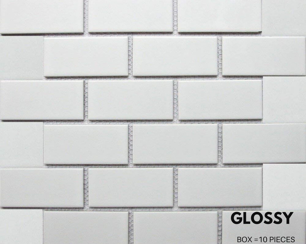 Set of 12 Glossy White Ceramic Tiles For Arts & Crafts 4x4 Backsplash