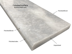 Bardiglio Grey Marble Threshold (Marble Saddle) - Polished for Transition Floor Bathroom and Kitchen