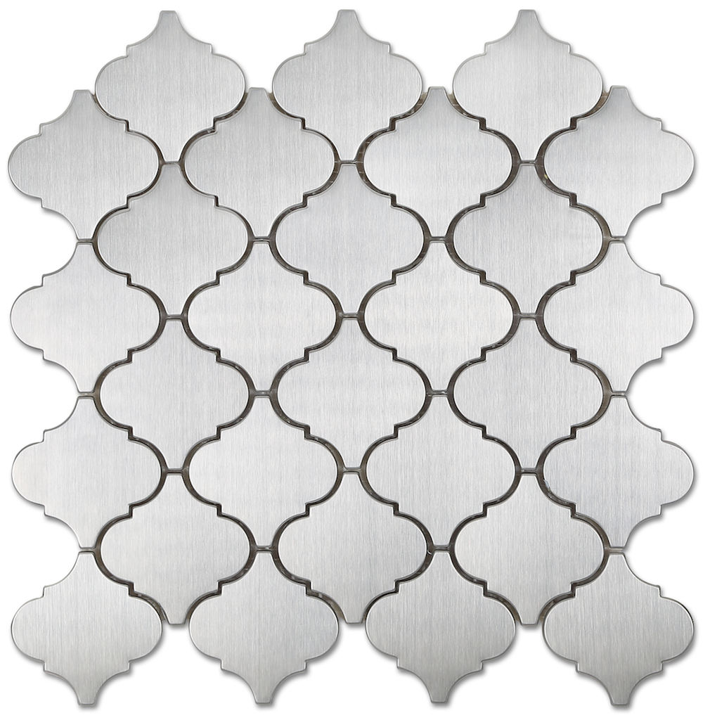 Arabesque Metal Stainless Steel Mosaic Wall Tile for Kitchen Backsplash, Accent Wall, Bathroom Wall