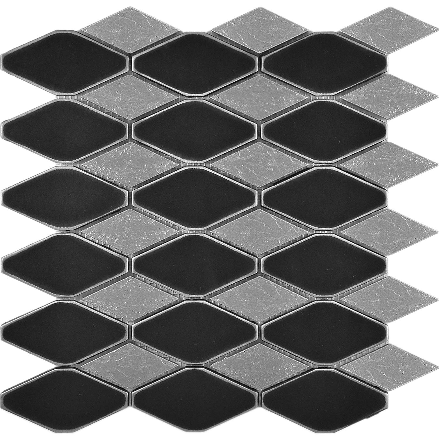 Premium Metal Octagon Silver Black Mosaic Tile for Kitchen Backsplashes, Wall, Bathroom Tile