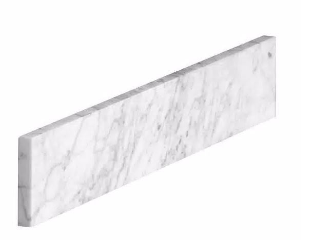 Marble Sidesplash 21x4 Inch  in Carrara Bianco White