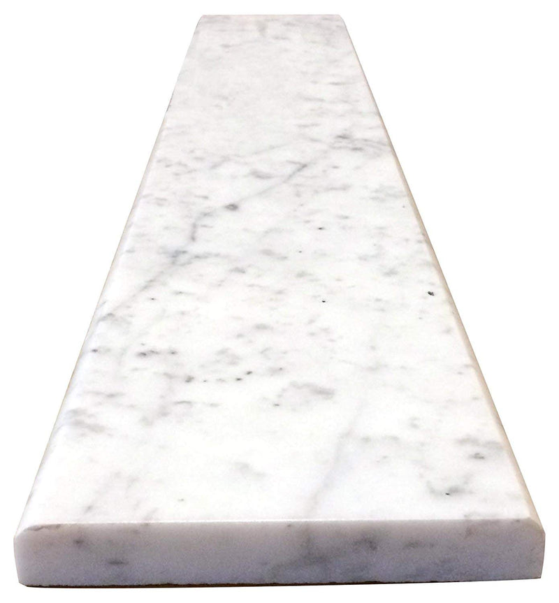Carrara Marble Floor Doorway Threshold (Marble Saddle) Polished for Shower Curb, Window Sill, Vanity Backsplash, Floor Transition