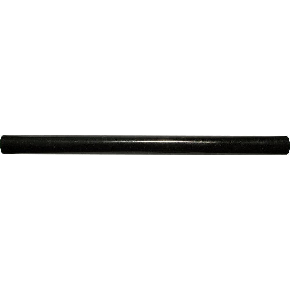 Black Absolute Border Liner Molding Trim Bullnose Marble 3/4" x 12" Polished Pencil