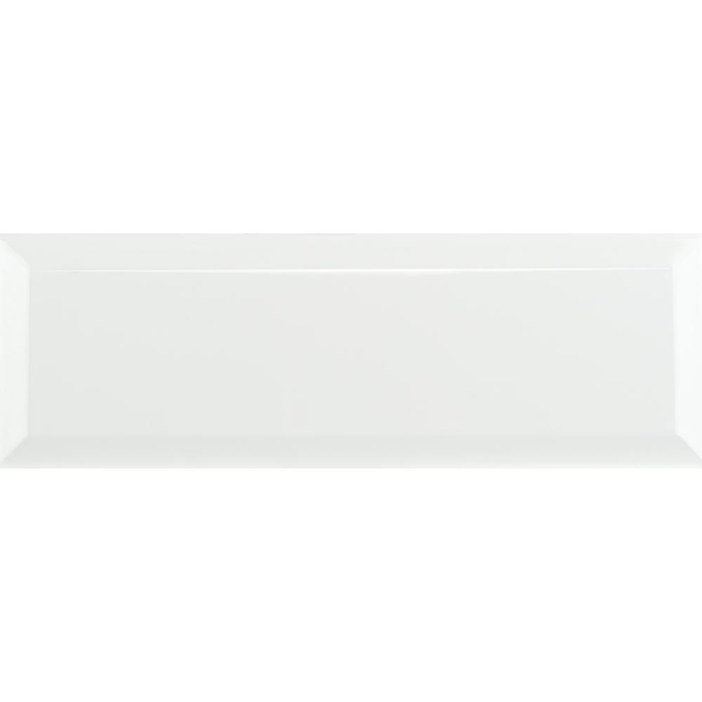 White Ceramic Beveled Subway Wall Tile 4x12 Matte Finish for Kitchen Backsplash, Bathroom, Accent Wall