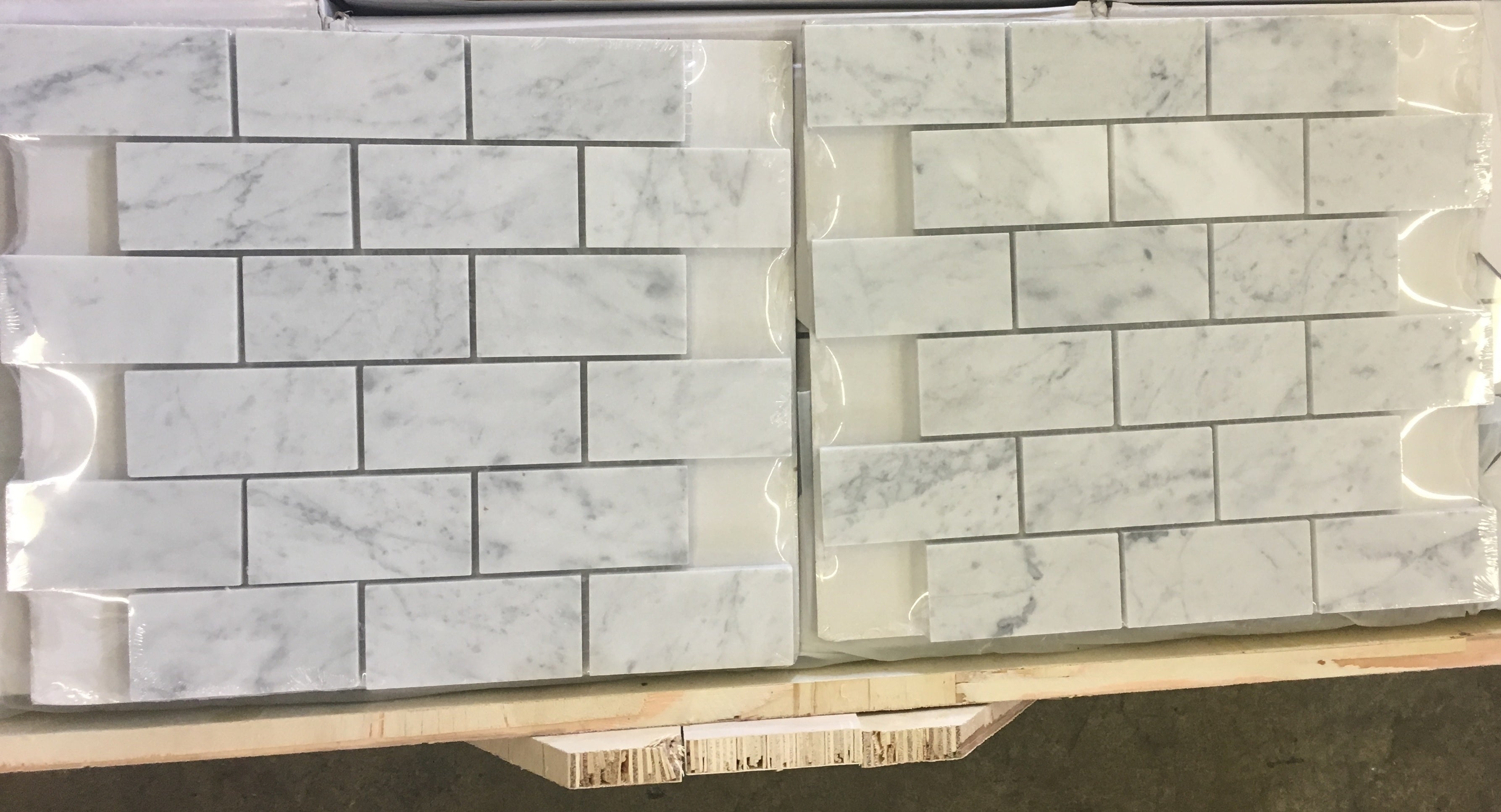 Carrara White Italian Carrera Marble Subway Brick Mosaic Tile 2 x 4 Polished - Tenedos