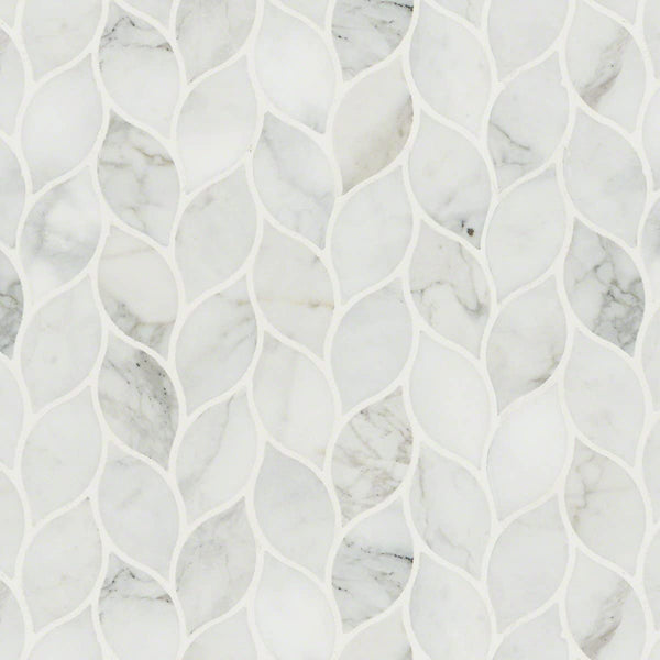 MSI Calacatta Blanco Pattern Polished Marble Mosaic Tile