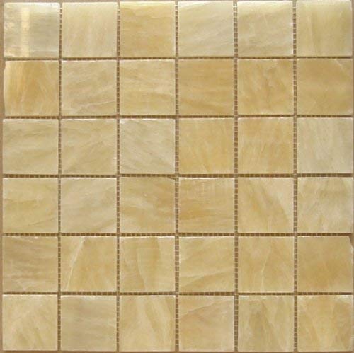 Honey Onyx Marble 2x2 Inch Mosaic Tiles - Polished