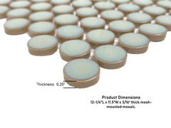 Penny Round Vintage Green Glossy Porcelain Mosaic for Bathroom Floors and Walls, Kitchen Backsplashes, Pool Tile By Vogue Tile