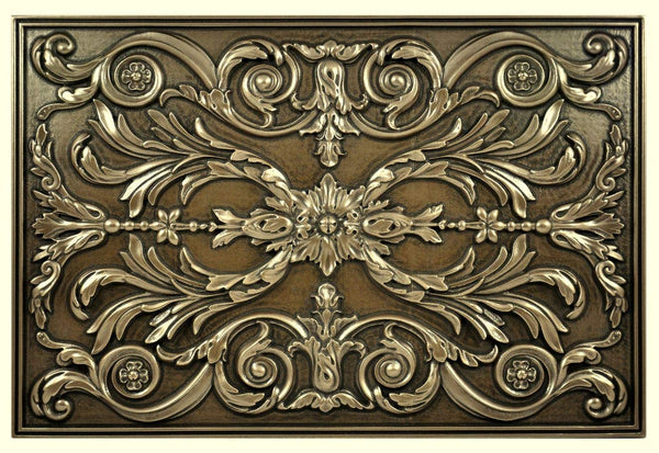 Kitchen Backsplash Premium Bronze Metal Resin Mural Medallion Hand Made Textured Tile - Tenedos