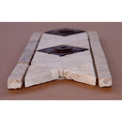 MS International Noche/Chiaro Copper Scudo 4 in. x 12 in. Travertine/Metal Listello Wall BorderTile
