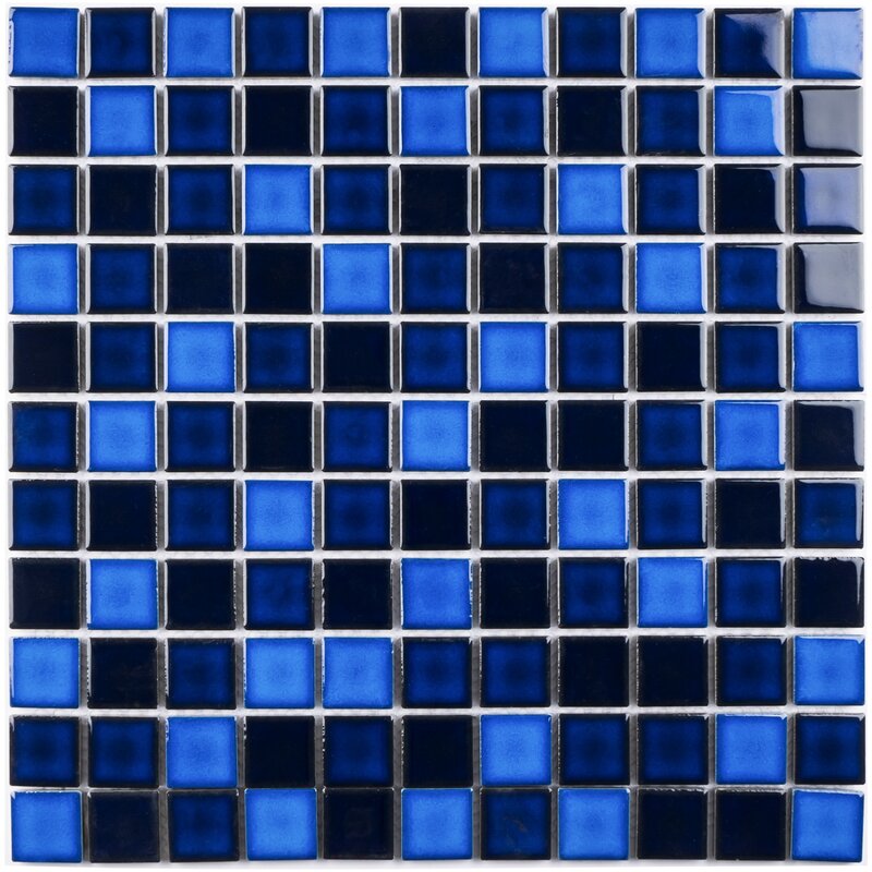 Blues Square 1x1 Porcelain Mosaic Tile for Floor and Wall Tile, Pool Tile,  Bathroom and Kitchen Walls Kitchen Backsplashes - Tenedos