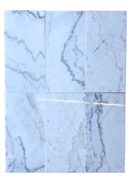 White and Greyish Marble 12x24 Wall and Floor Tile Polished Finish for Bathroom Shower, Kitchen Backsplash, Fireplace Surround