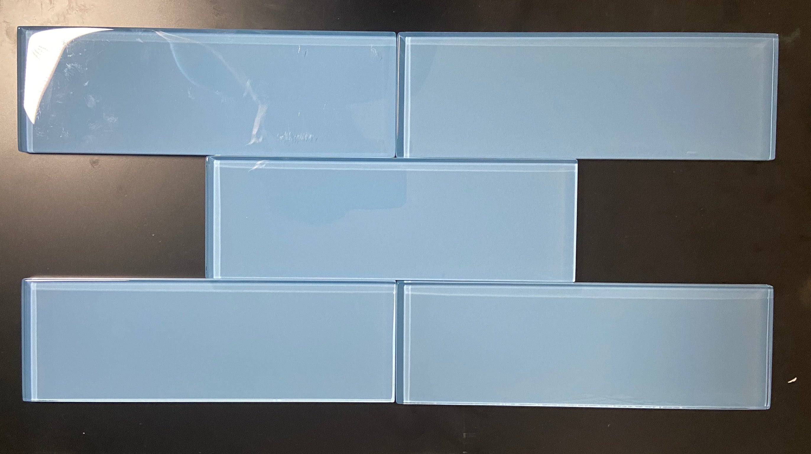 Premium Quality Pacific Blue 3x9 Glass Subway Tile for Bathroom Walls, Kitchen Backsplashes By Vogue Tile - Tenedos