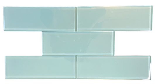 Premium Quality Soft Mint 3x9" Glass Subway Tile for Bathroom Walls, Kitchen Backsplashes By Vogue Tile - Tenedos