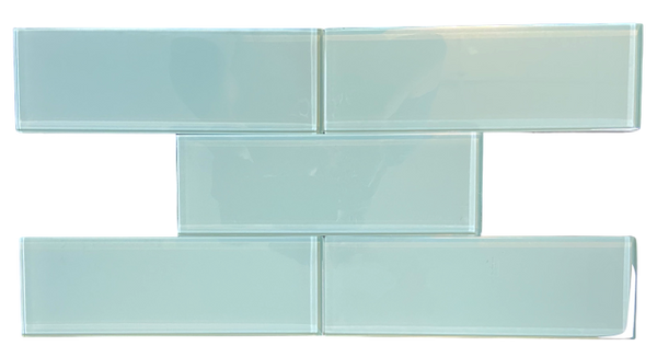 Premium Quality Soft Mint 3x9" Glass Subway Tile for Bathroom Walls, Kitchen Backsplashes By Vogue Tile - Tenedos