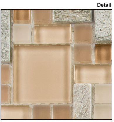 GT Glass Wall Tile Chestnut Screen (Block Random)  GS29