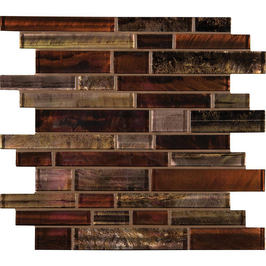 MS International Artista Interlocking 12 in. x 12 in. x 8 mm Glass Mesh-Mounted Mosaic Wall Tile