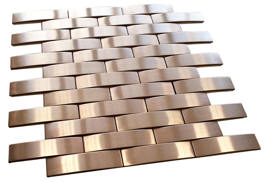 Bronze Stainless Steel Subway Style Mosaic Tiles