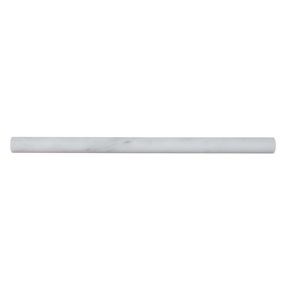 MS International Greecian White 3/4 in. x 12 in. Polished Marble Pencil Molding Wall Tile