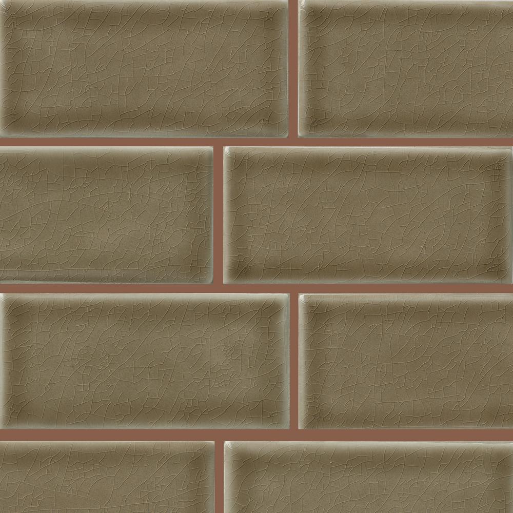 3x6 Artisan Taupe Glazed Handcrafted Subway Ceramic Wall Tile