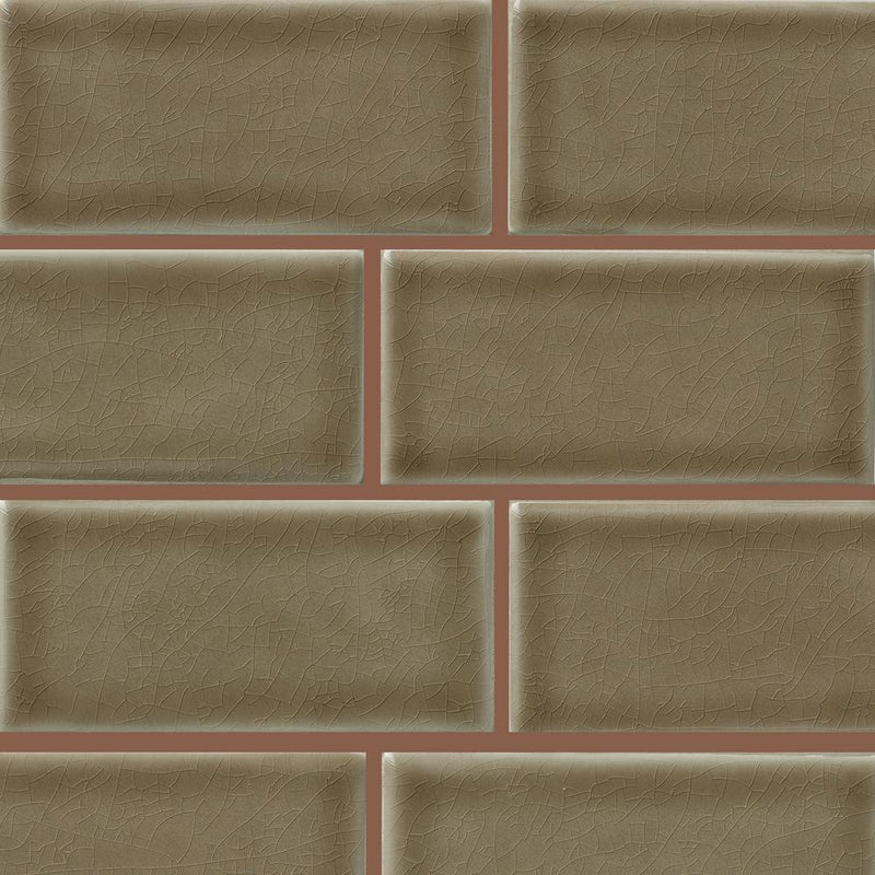 3 in. x 6 in. Artisan Taupe Glazed Handcrafted Subway Tile