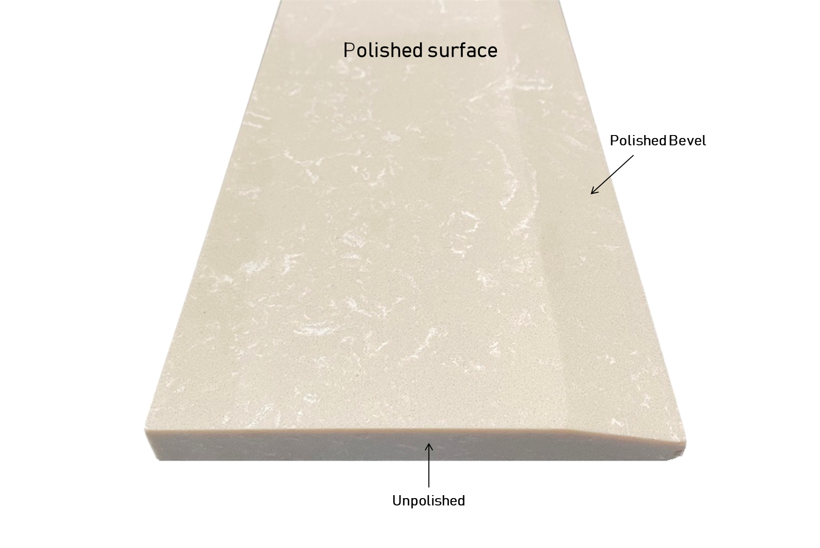 Single Hollywood Beige  Crema Marfil  Engineered Marble Quartz Floor Doorway Transition Threshold (Marble Saddle) Polished