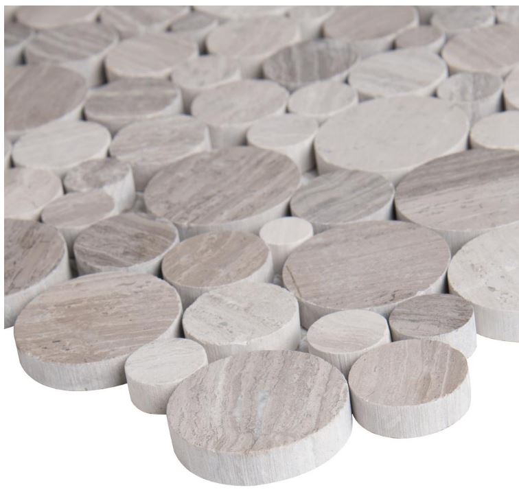 MSI  Serenity Stone Pebble Polished Marble Mosaic Tile (Box of 10 Sheets) - Tenedos
