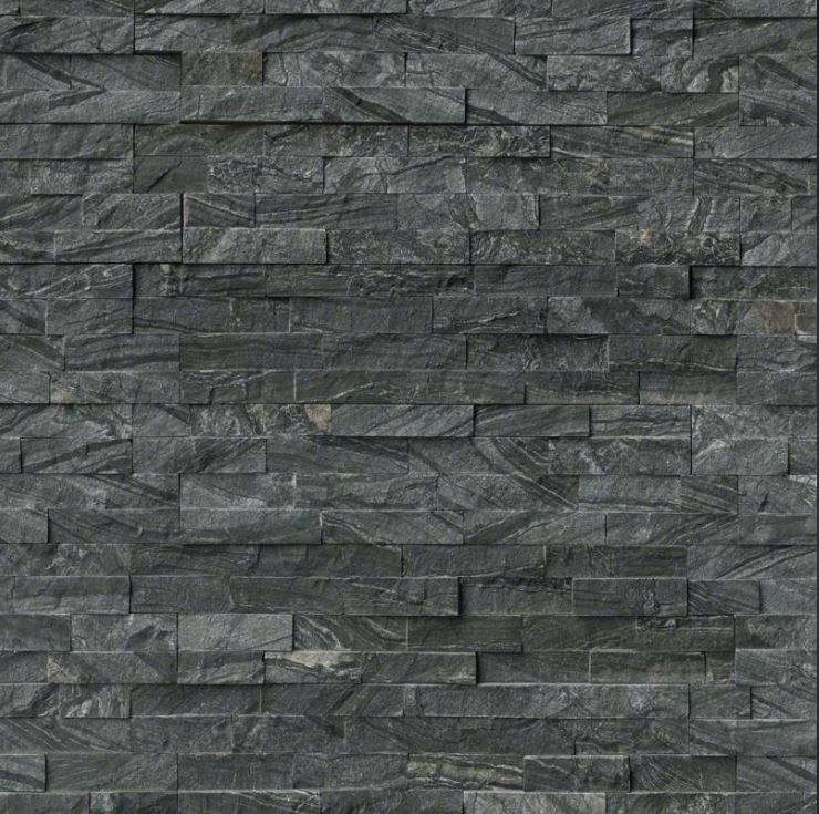 Glacial (greyish) Black Ledger Wall Panel 6 in. x 24 in. Natural Stone Tile
