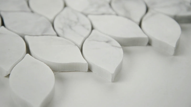 MSI Calacatta Blanco Pattern Polished Marble Mosaic Tile