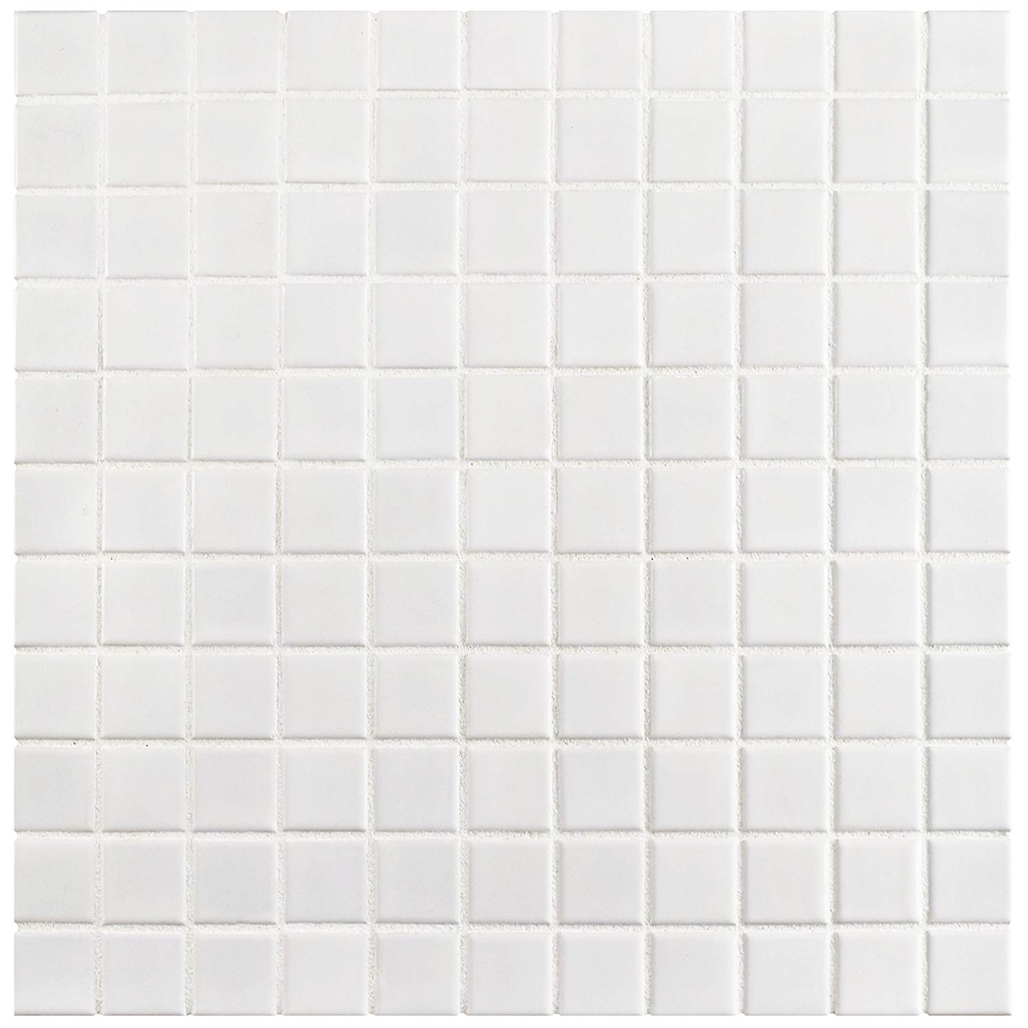 Square 1"White Matte Porcelain Floor and Wall Tile