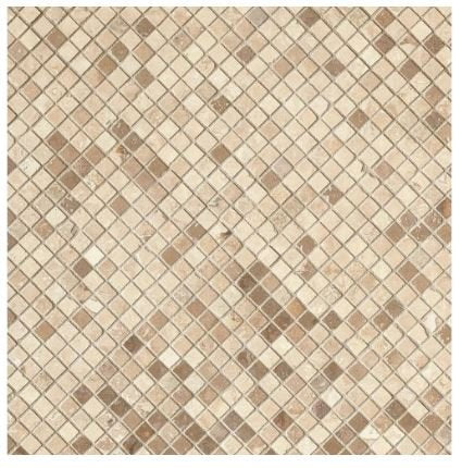 MS International 5/8 In. x 5/8 In. Noche/Chiaro Travertine Micro Mosaic Floor & Wall Tile - Tenedos