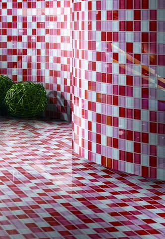 Square Multi Shade Glass Mosaic Tile for Kitchen Backsplashes, Bathroom Walls, Spa, Pool (Flame Red) - Tenedos