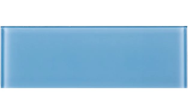 4x12 Glossy Blue Subway Glass Wall Tiles for Bathroom and Kitchen Walls Kitchen Backsplashes By Vogue Tile