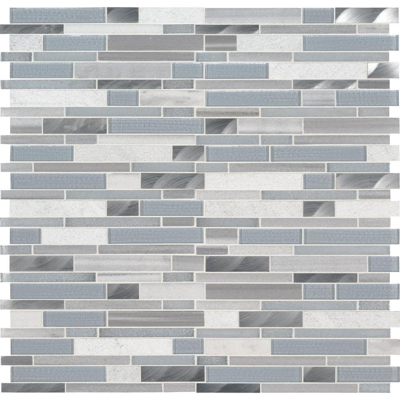 MS International SGLSMTIL-HAR8MM Mesh-Mounted Gray Tile 12 x 12 in. x 8 mm Mosaic