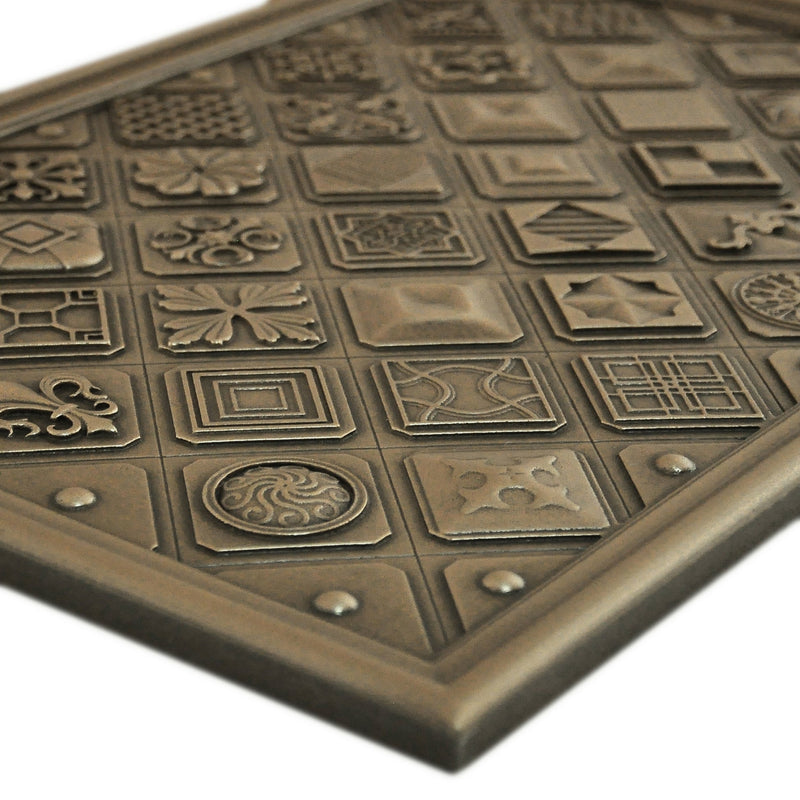 Kitchen Backsplash Premium Contemporary Bronze Metal Mural Hand Made Textured Tile