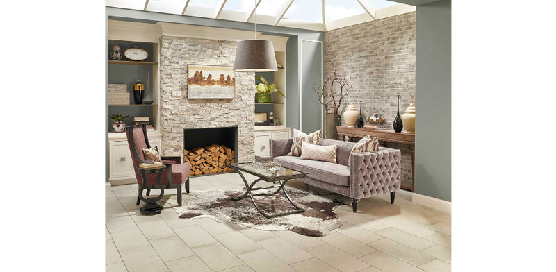 Silver Travertine Splitface Stacked Ledger Wall Panel 6 in. x 24 in. Natural Marble Wall Tile for Accent Walls Kitchen Backsplash Fireplace